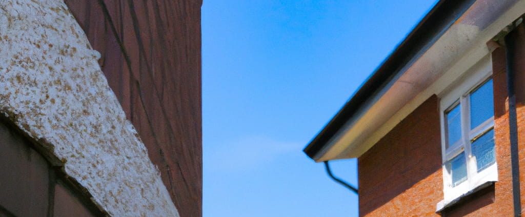Party wall between two british homes on summers day